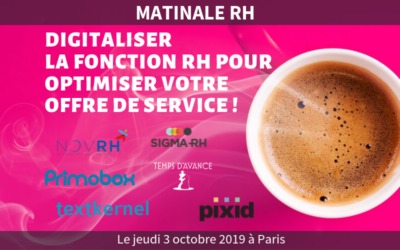 Matinale RH MyRHLine – Digital RH : digitaliser la fonction RH pour optimiser votre offre de service !